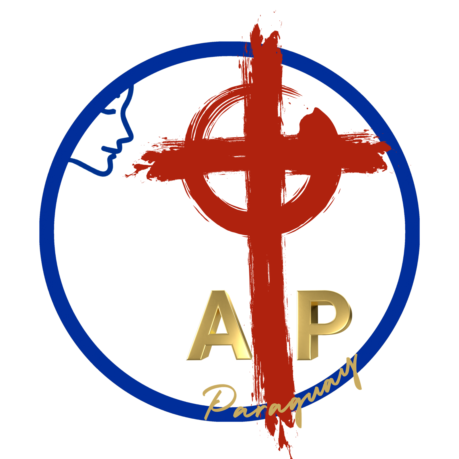 Logotipo de Adorarte: una cruz y una nota musical en color oro.